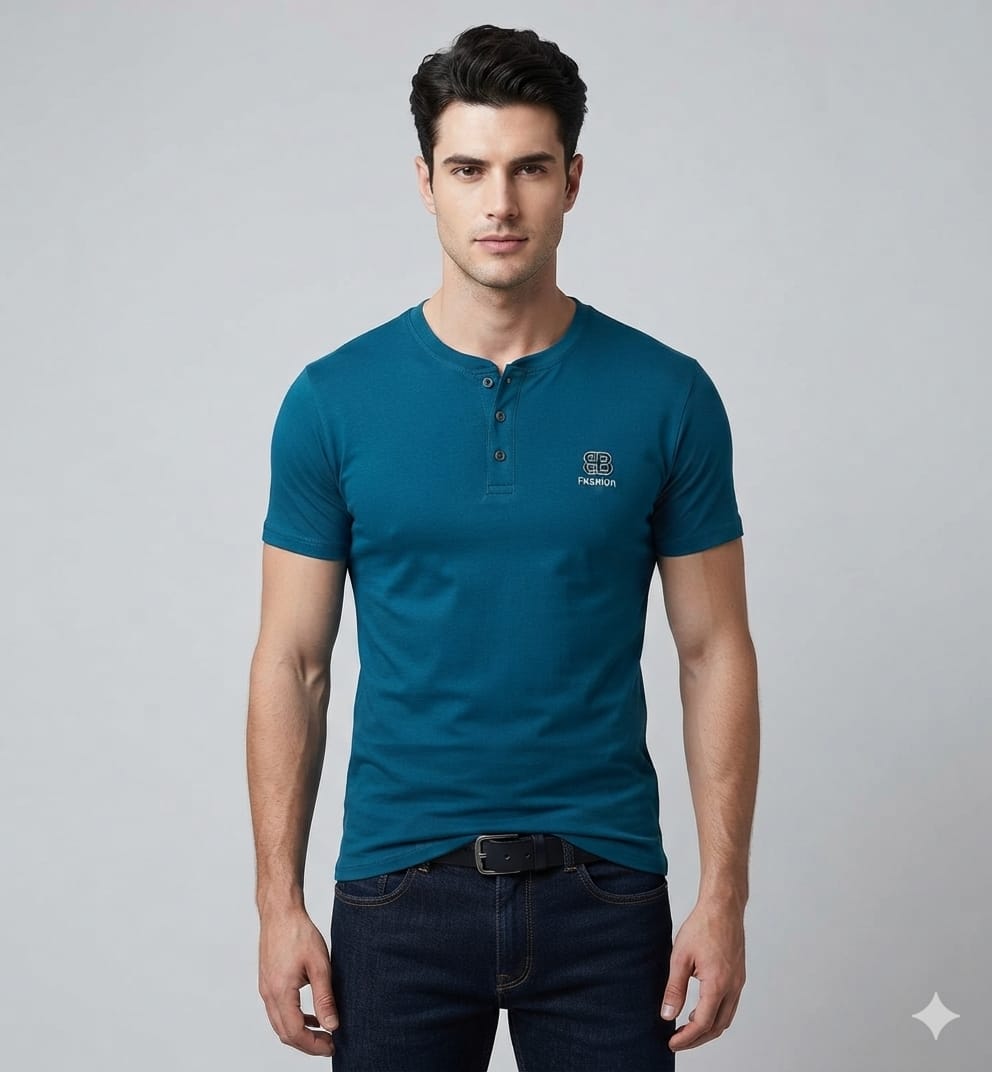 Men's Premium Henley Neck T-Shirt