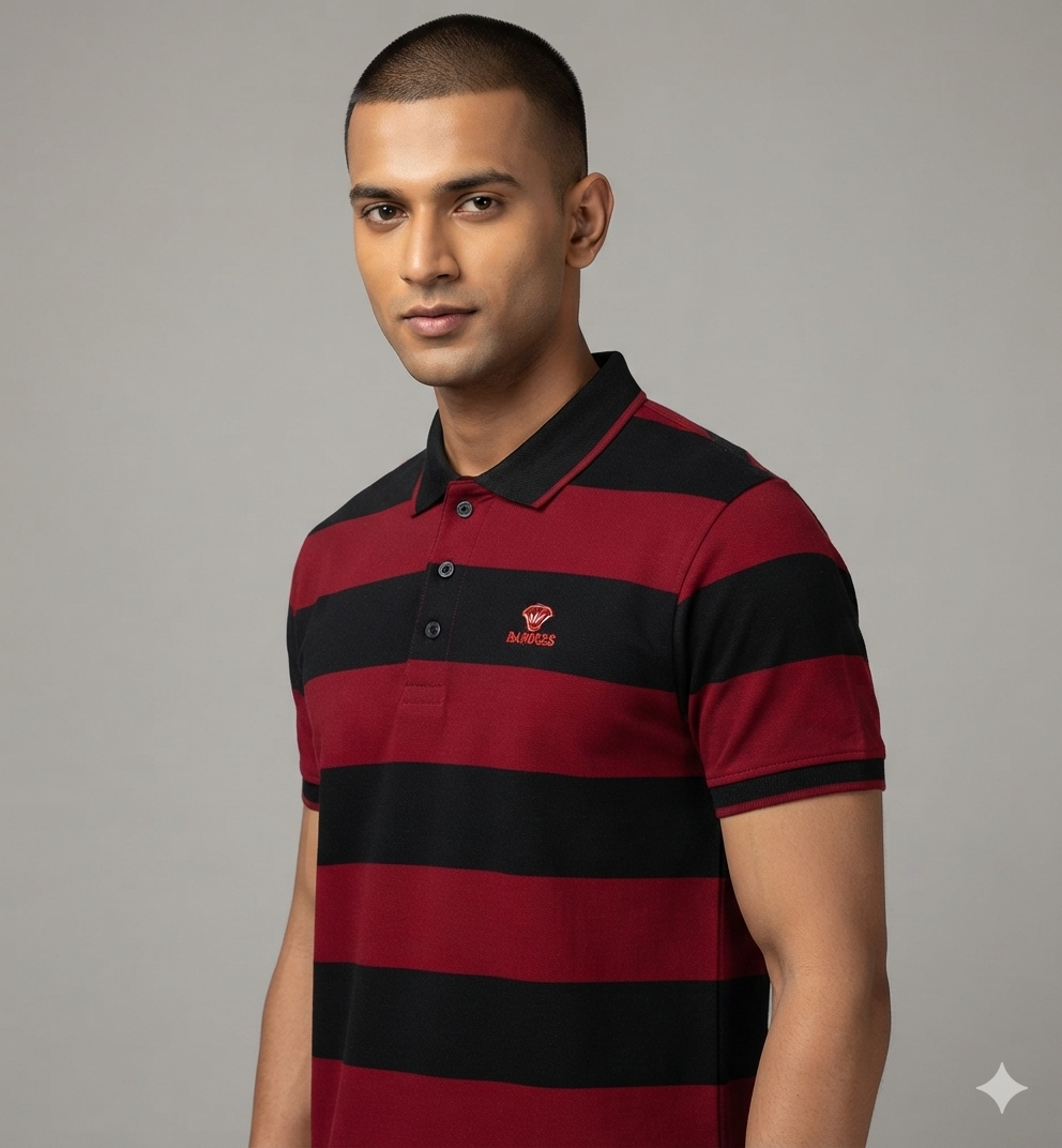Men's Premium cotton Striped Polo t- Shirt
