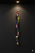 Handmade Hanging Glass Bottle Wall Decor with Brass Bell