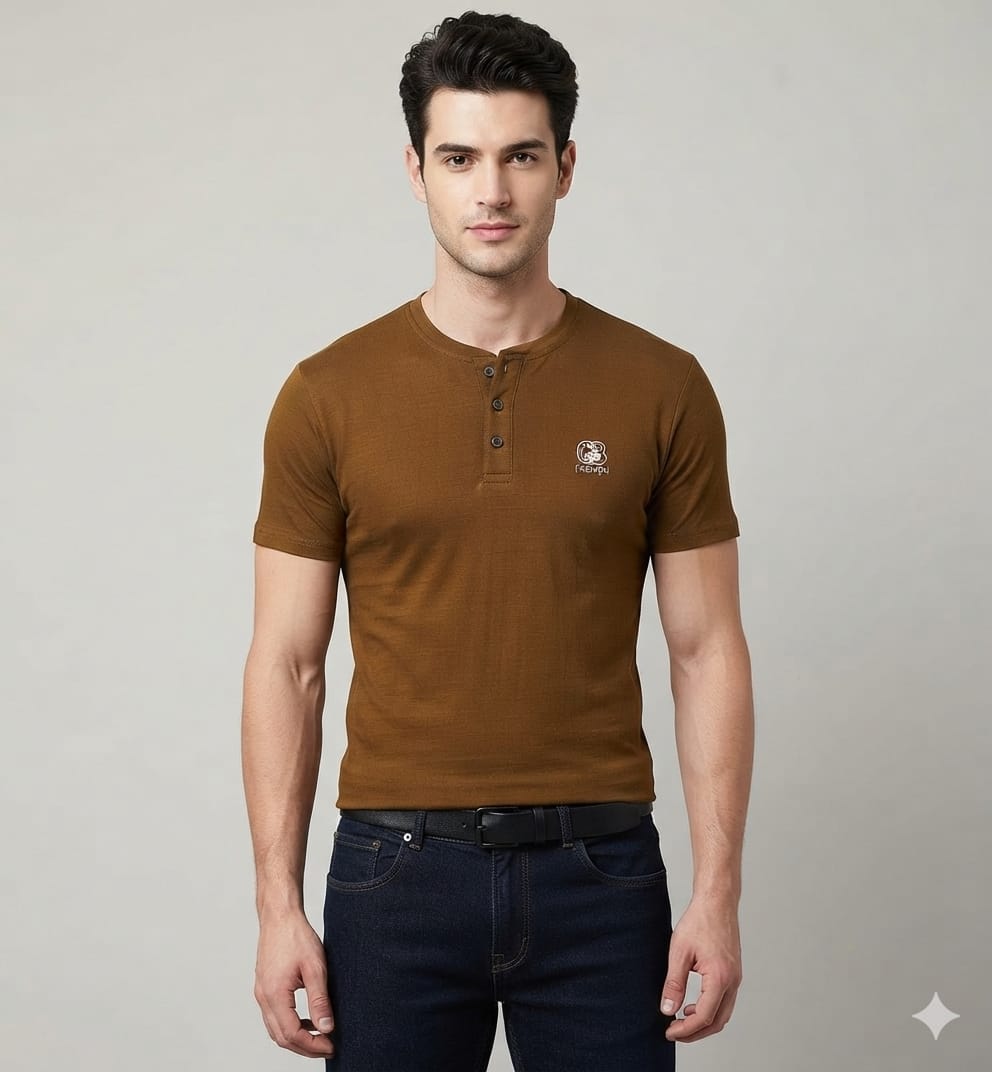 Men's Premium Henley Neck T-Shirt