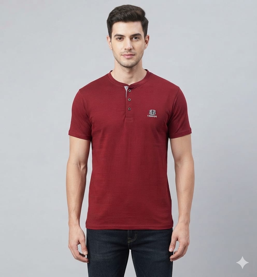 Men's Premium Henley Neck T-Shirt