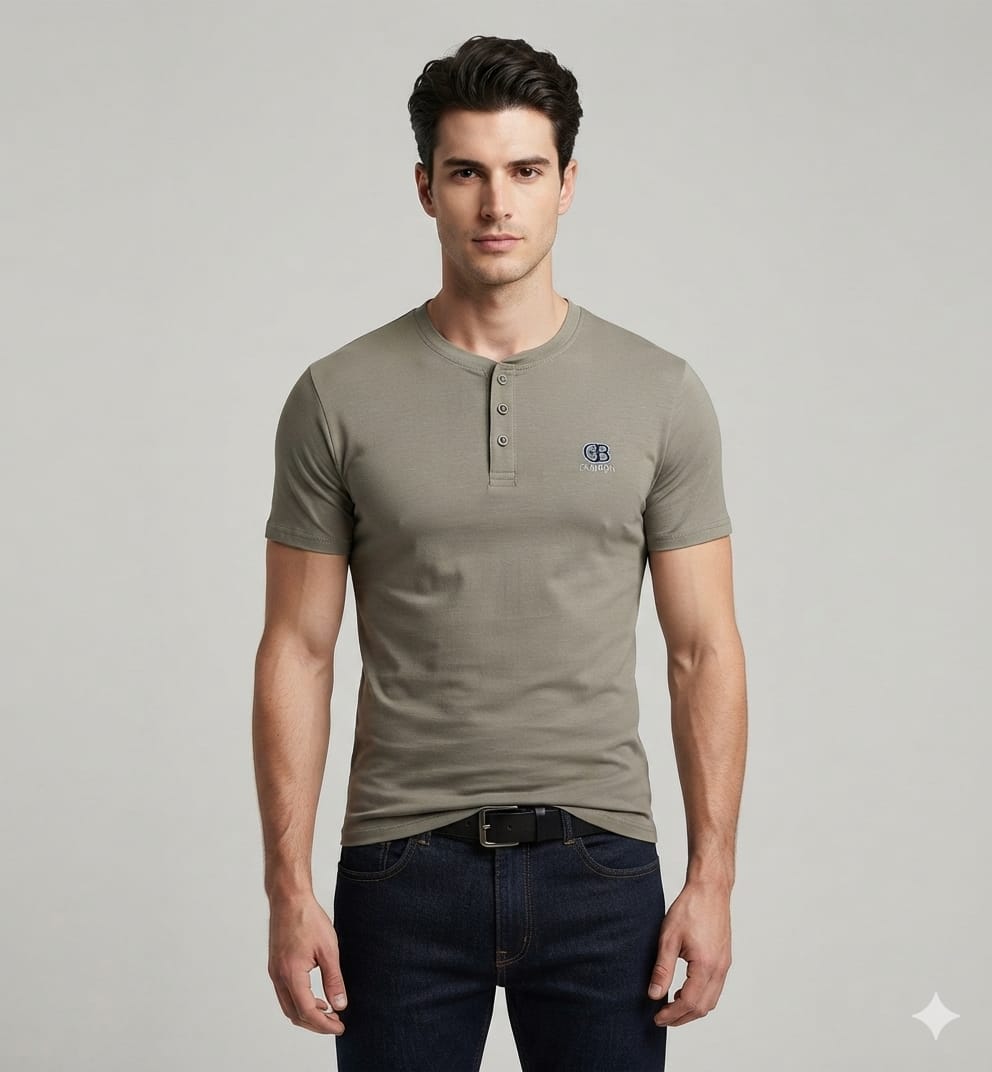 Men's Premium Henley Neck T-Shirt