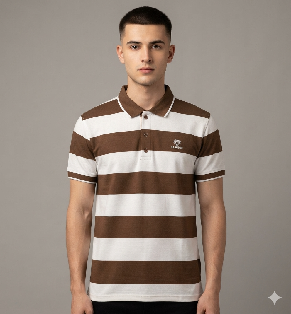 Men's Premium cotton Striped Polo t- Shirt